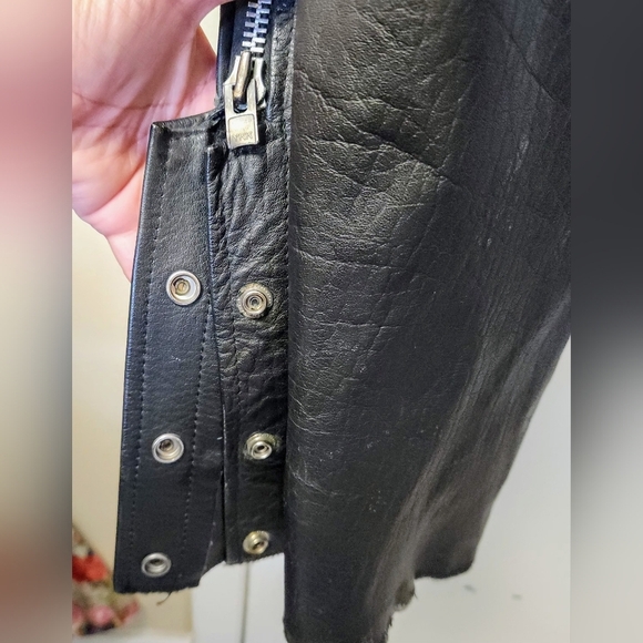 Highway Leather Black Low rise Motorcycle Leather Chaps Studded Biker Size M - Picture 7 of 17